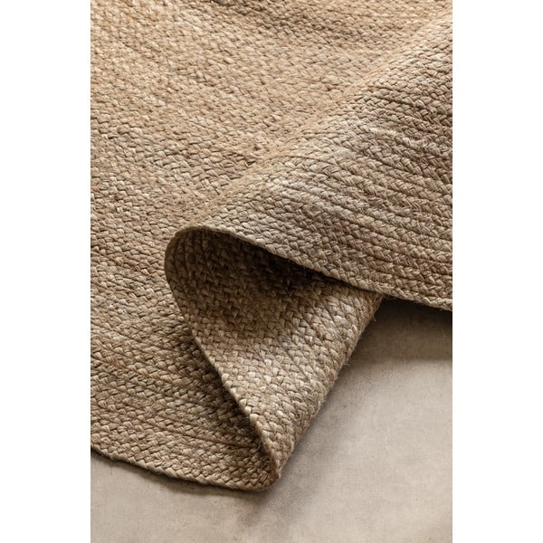 Graubeiger, beidseitig nutzbarer, runder Jute-Teppich, Ø 100 cm Braided - Hanse Home-image-2