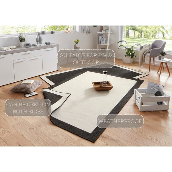 Schwarzer/beige Teppich für Innen- und Außenbereiche 120x170 cm Panama – Hanse Home-image-4