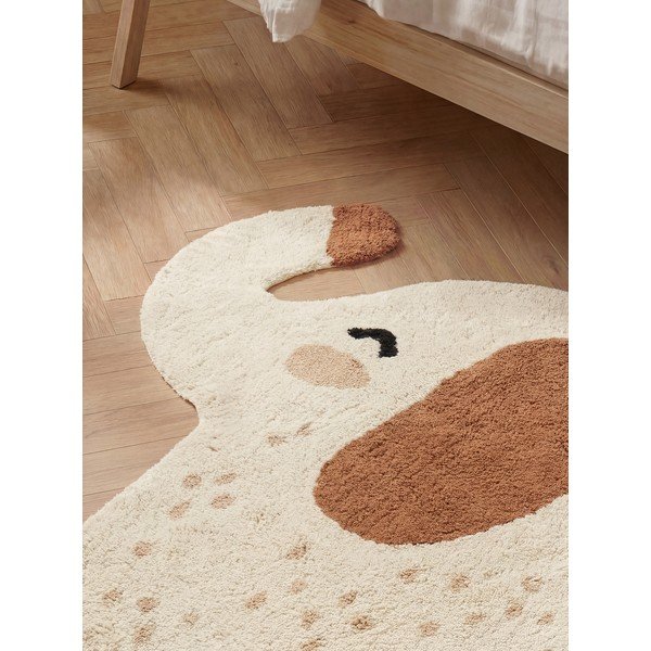 Braun/cremefarbener, waschbarer, handgewebter Baumwollteppich für Kinder, 95 x 120 cm Snuggle Emmi - Hanse Home-image-2
