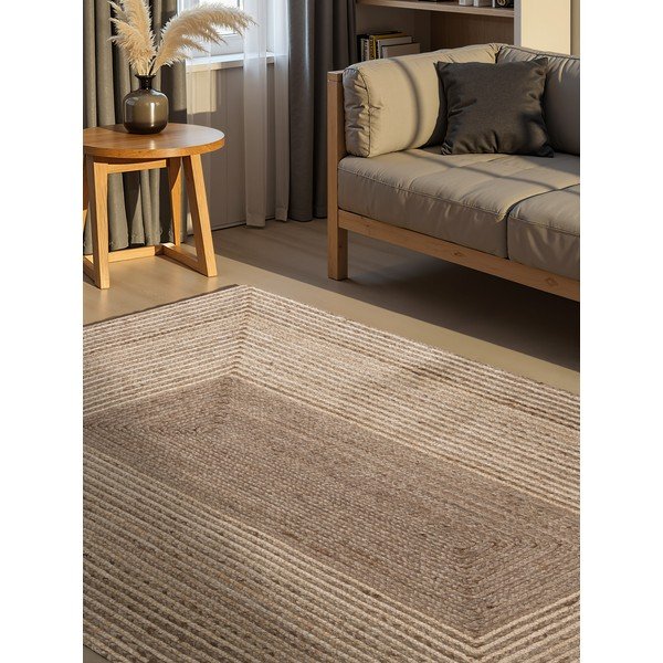Doppelseitiger/handgewebter Jute-Teppich in hellem Naturton/in dunklem Naturton, 160 × 230 cm Juno - Hanse Home-image-1