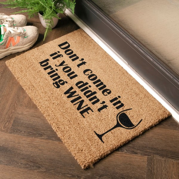 Fußmatte aus Kokosfasern, 40 x 60 cm Without Wine - Artsy Doormats-image-1