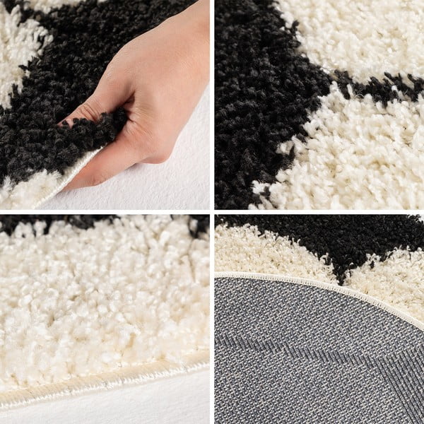 Schwarz-cremefarbener Kinderteppich, Durchmesser 100 cm Fun - Ayyildiz Carpets-image-3