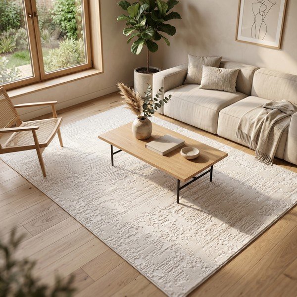 Cremefarbener Teppich 80 x 150 cm Celeste - ESTE-image-1