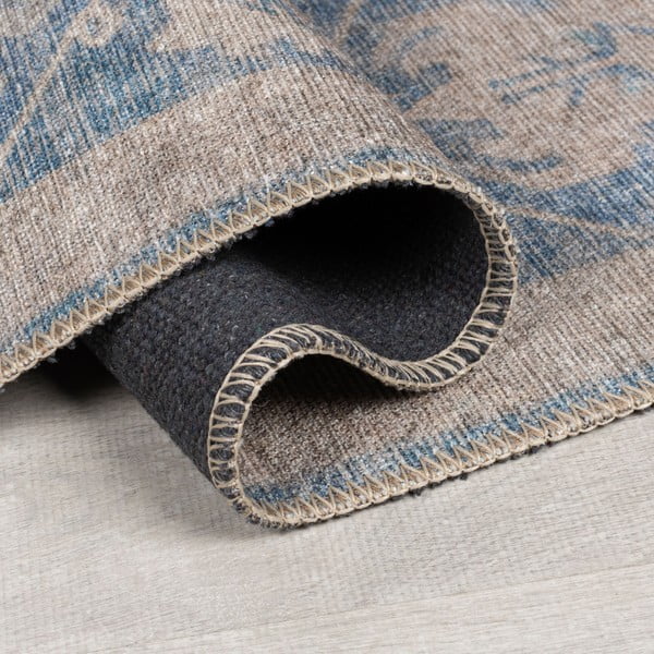 Blaue, waschbare Laufmatte 60 x 230 cm Orelia Global - Flair Rugs-image-2