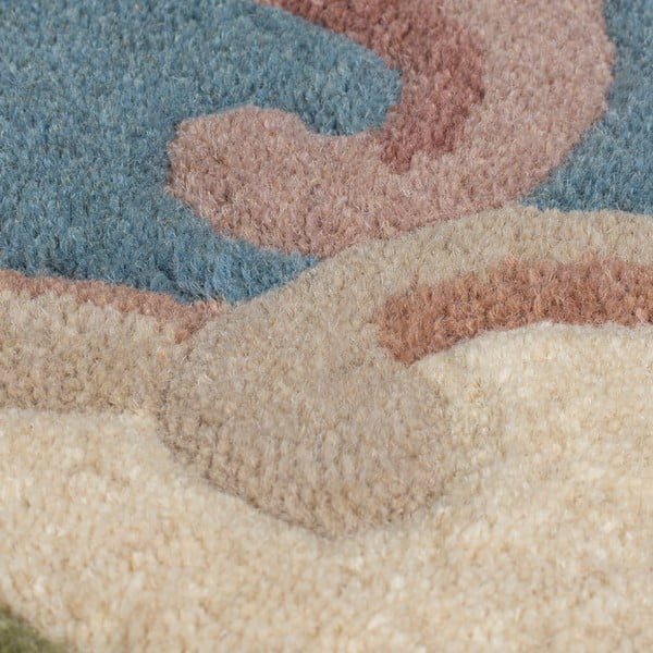 Blauer Wollteppich, 75 × 150 cm Aubusson - Flair Rugs-image-3