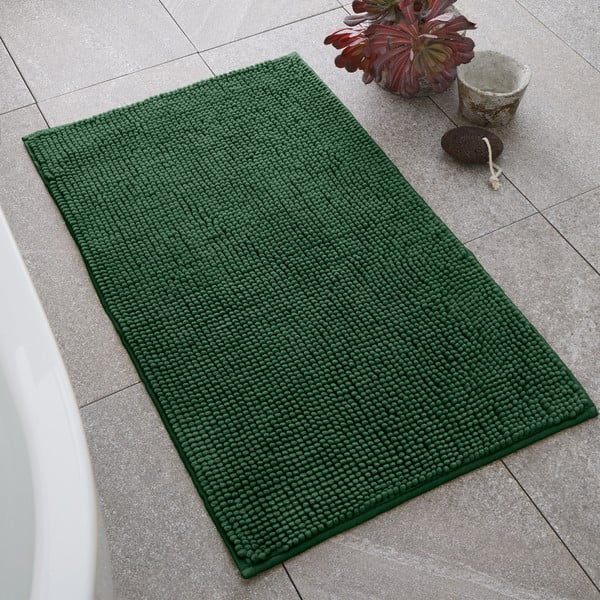 Dunkelgrüner Badezimmerteppich, 50 × 80 cm Bobble - Catherine Lansfield-image-1