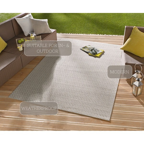 Hellgrauer Teppich für Innen- und Außenbereiche 80x150 cm Coin – Hanse Home-image-3