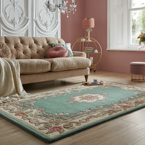 Grüner Wollteppich 150 × 240 cm Aubusson - Flair Rugs-image-1