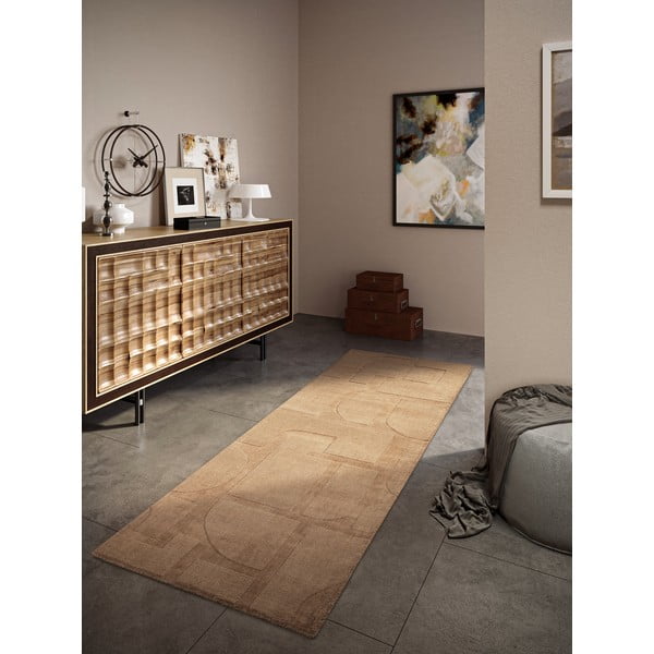 Beiger, handgewebter Läufer aus Wolle, 80 x 250 cm Alexis - Villeroy&Boch-image-1
