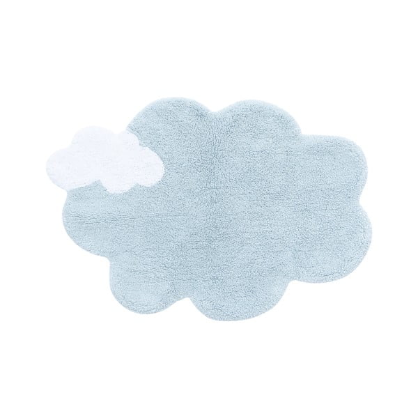 Hellblauer, waschbarer, handgewebter Baumwoll-Kinderteppich, 70 x 100 cm Mini Dream - Lorena Canals