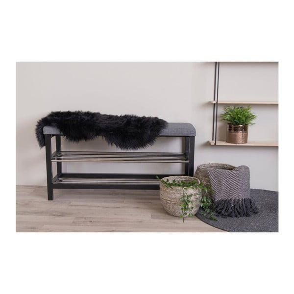 Schwarzes Kunstfell, 50 × 85 cm - House Nordic-image-1