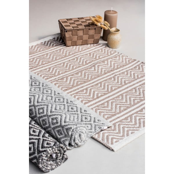 Beigefarbene Badvorleger aus Stoff, 50 x 80 cm Shaki - Wenko-image-1