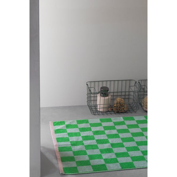 Grüner Badezimmervorleger aus Bio-Baumwolle, 50 x 80 cm Retro - Mette Ditmer Denmark-image-1