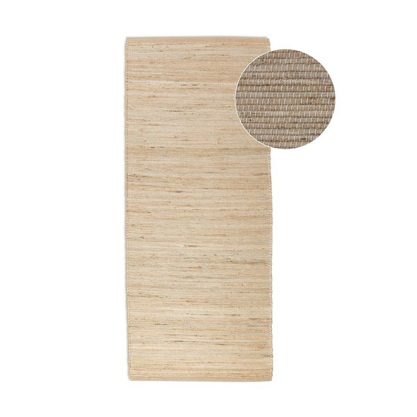 Beiger, beidseitig nutzbarer, handgewebter Läufer mit Jute-Anteil, 80 x 200 cm Handloom - Hanse Home