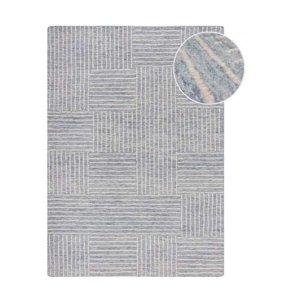 Hellblauer, handgewebter Wollteppich, 160 × 230 cm Memphis Wool - Flair Rugs