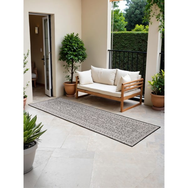 Schwarz-weißer Läufer für drinnen und draußen, 80 × 250 cm Duet Kona - Hanse Home-image-2