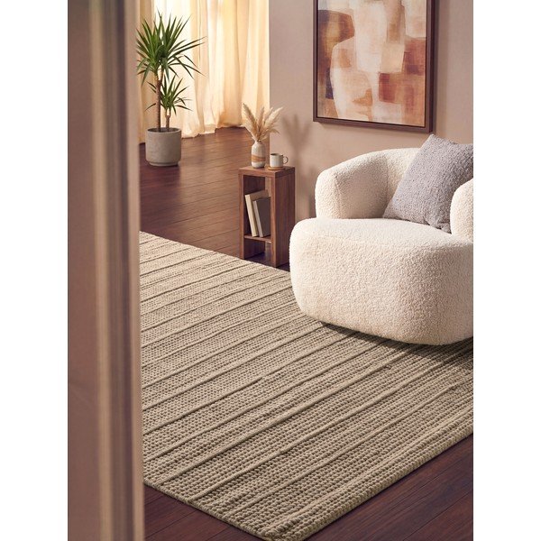 Beiger, handgewebter Wollteppich, 120 × 170 cm Camden Parker - Ted Baker-image-1