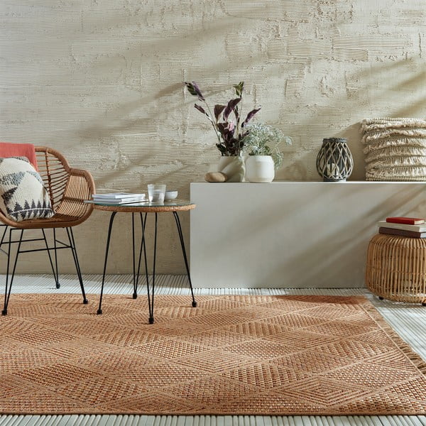 Teppich für den Innen- und Außenbereich in Naturfarbe, 200 × 290 cm Nora Diamond - Flair Rugs-image-1
