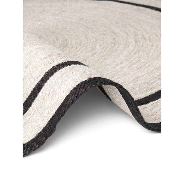 Doppelseitiger, handgewebter runder Jute-Teppich in einem hellen Naturton, Ø 150 cm Lina - Hanse Home-image-4