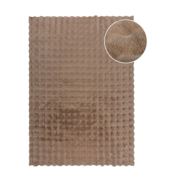 Braunes Kunstfell 160 × 230 cm Waffle Faux Fur - Flair Rugs