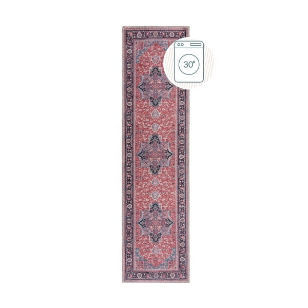 Weinroter, waschbarer Läufer mit einem Anteil an recycelten Fasern, 60 x 230 cm Windsor - Flair Rugs