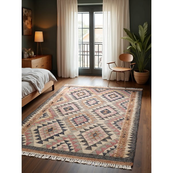 Grauer, handgewebter Jute-Teppich, 200 × 300 cm Roya Parsa - Elle Decoration-image-1