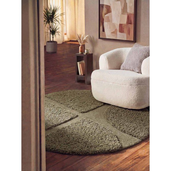 Handgewebter runder Teppich in Khaki, Ø 200 cm Lambeth Jasper - Ted Baker-image-1