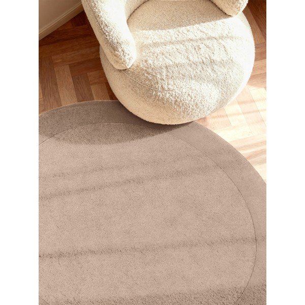Beiger, handgewebter, runder Teppich mit Wollanteil, Ø 150 cm Kivi - Villeroy&Boch-image-3