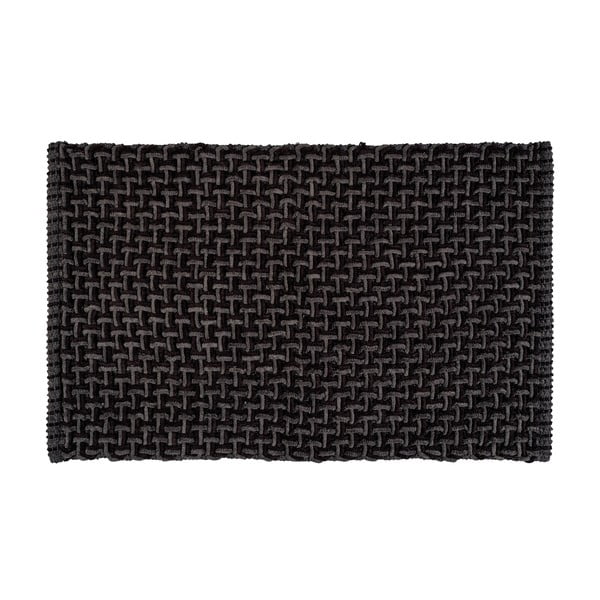 Anthrazitfarbene Textil-Badezimmermatte, 50 x 80 cm Ecoli - Wenko