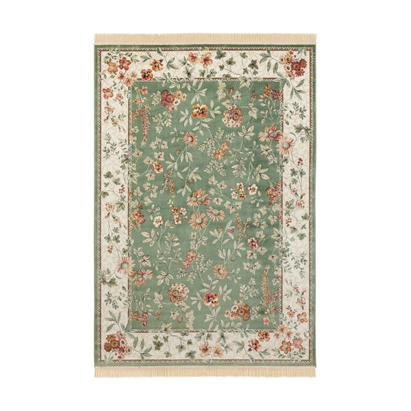 Grün-cremefarbener Viskose-Teppich, 195 × 300 cm Oriental - Hanse Home