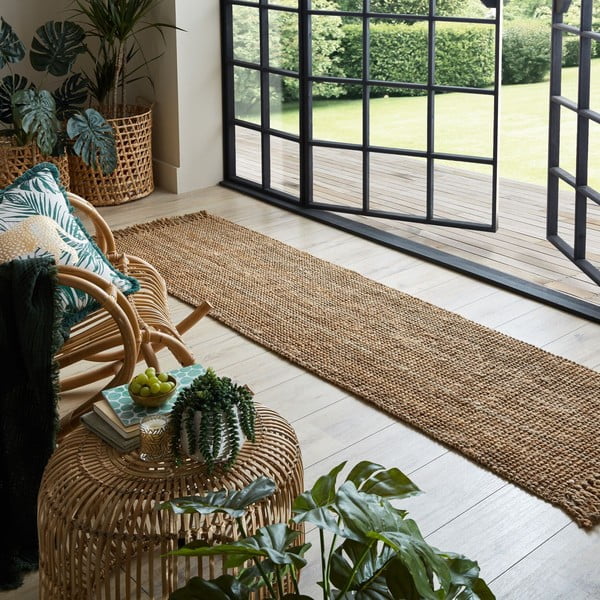 Handgewebter Jute-Läufer in Naturfarbe, 60 x 230 cm Jute - Flair Rugs-image-1