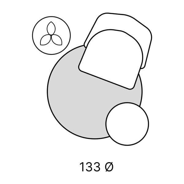 Beiger runder Teppich, Ø 130 cm Norge - Universal-image-3