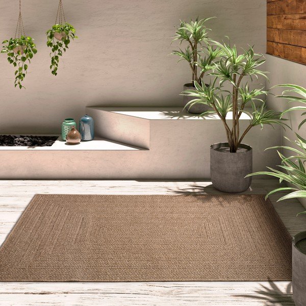 Teppich für den Innen- und Außenbereich in Naturfarbe, 160 × 230 cm Acra - Universal-image-1