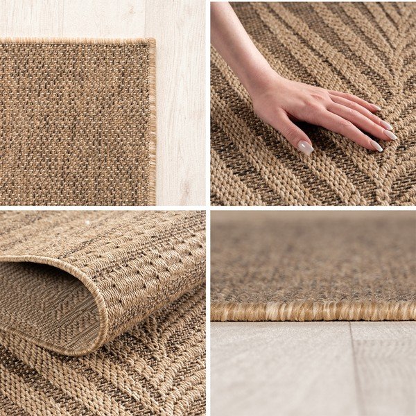 Brauner, runder Teppich für den Innen- und Außenbereich, Durchmesser 120 cm Timber 1403 - Ayyildiz Carpets-image-4