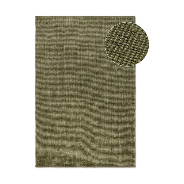 Khaki-farbener Jute-Teppich, 190 × 280 cm Bouclé - Hanse Home