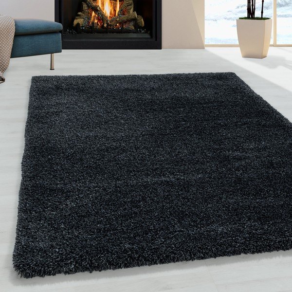 Anthrazitfarbener Teppich 200 × 290 cm Fluffy - Ayyildiz Carpets-image-1