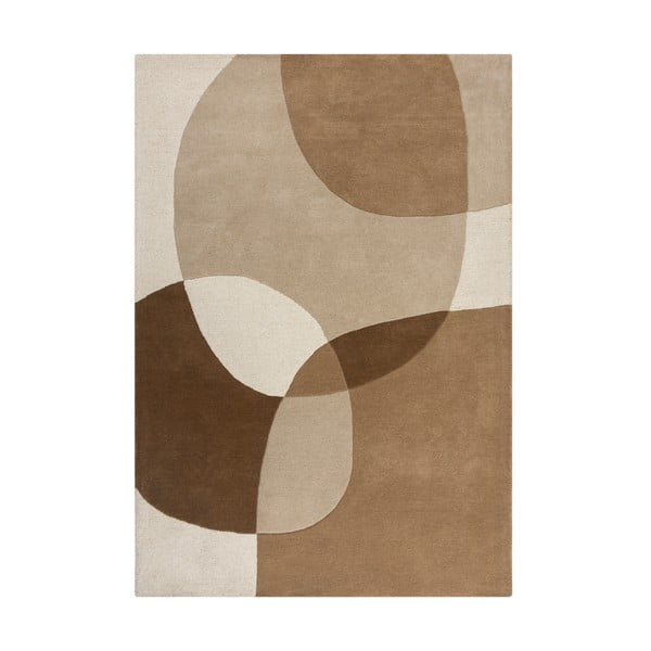 Brauner/beiger Wollteppich, 160 x 230 cm Glow - Flair Rugs