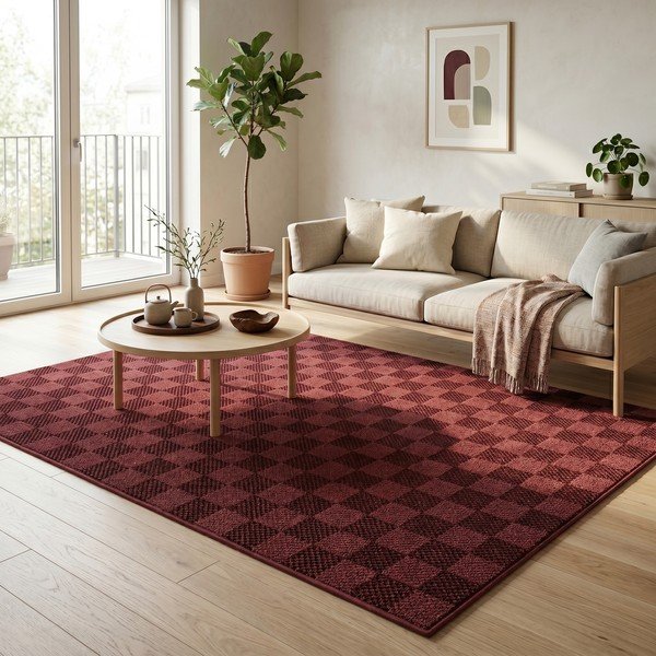 Weinroter Teppich 120 × 170 cm Mosaic - ESTE-image-2