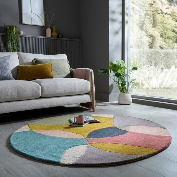 Handgewebter runder Wollteppich, Ø 160 cm Glow Multi - Flair Rugs-image-1