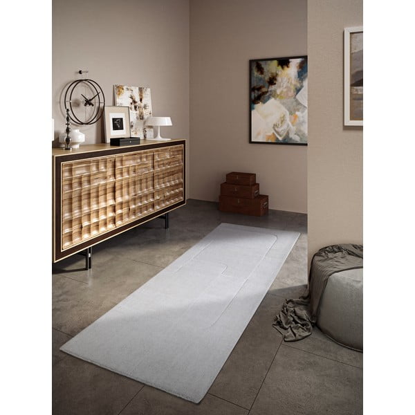 Cremefarbener, handgewebter Läufer aus Wolle, 80 x 250 cm Charlotte - Villeroy&Boch-image-1