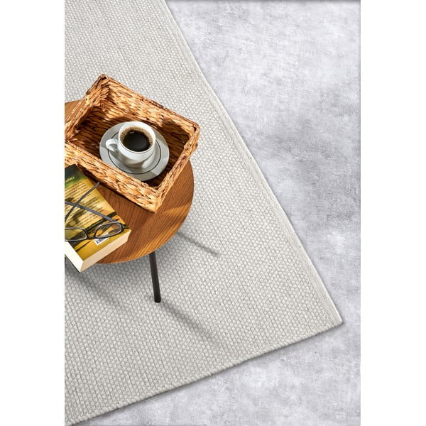 Cremefarbener, handgewebter Teppich mit Wollanteil, 160 x 230 cm Pradesh Natural White - Elle Decoration-image-2