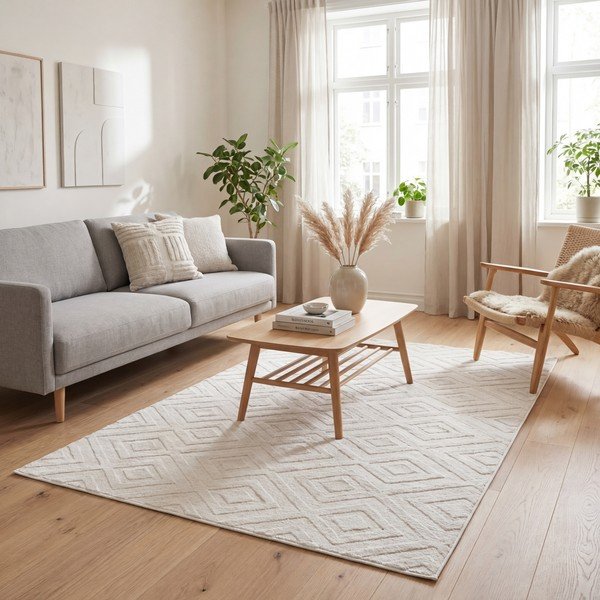 Cremefarbener Teppich 60 × 110 cm Estilo - Universal-image-1