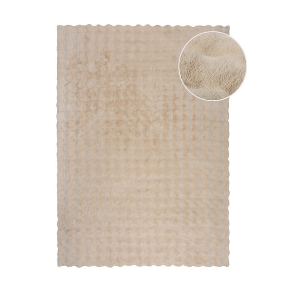 Cremefarbenes Kunstfell, 80 × 150 cm Waffle Faux Fur - Flair Rugs