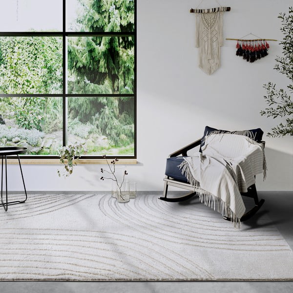 Cremefarbener Teppich 160 × 235 cm Pigment Cream White - Elle Decoration-image-1