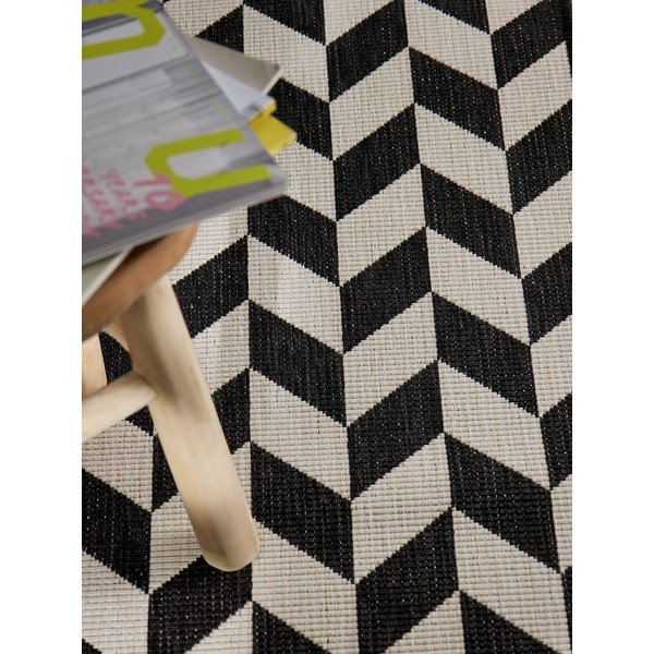Schwarz/cremefarbener Läufer für drinnen und draußen, 80 × 200 cm Haringey Terrick - Ted Baker-image-2