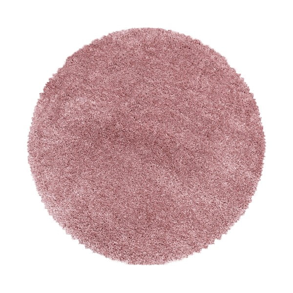 Rosa runder Teppich, Ø 120 cm Fluffy - Ayyildiz Carpets