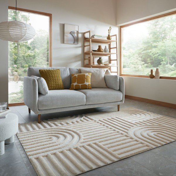 Cremefarbener Teppich 133 x 190 cm Elara - Flair Rugs-image-1