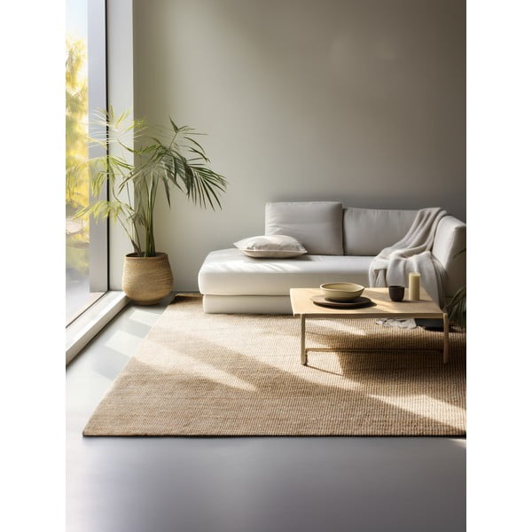 Jute-Teppich in Naturfarbe, 190 × 280 cm Bouclé - Hanse Home-image-1