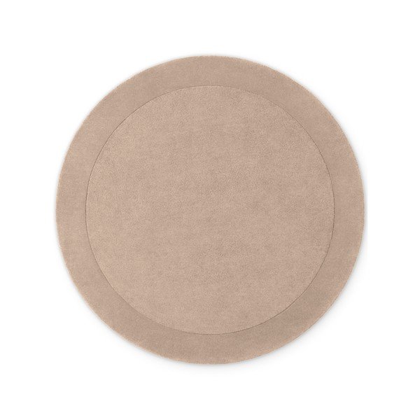 Beiger, handgewebter, runder Teppich mit Wollanteil, Ø 150 cm Kivi - Villeroy&Boch