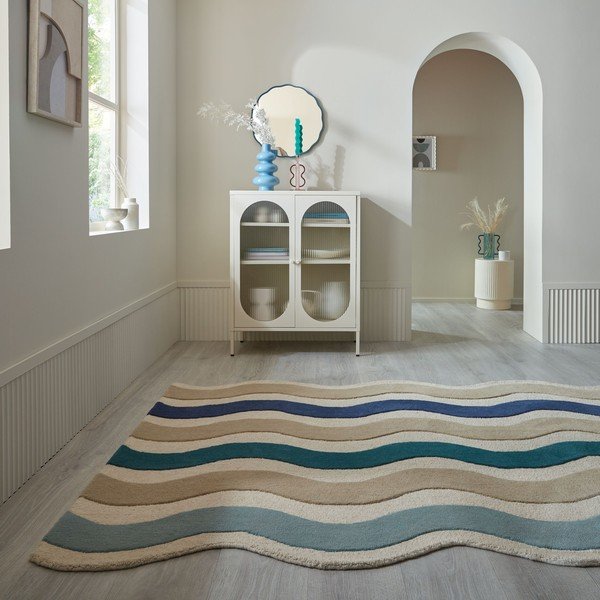 Blauer, handgewebter Wollteppich, 200 × 290 cm Cascade Wool - Flair Rugs-image-2